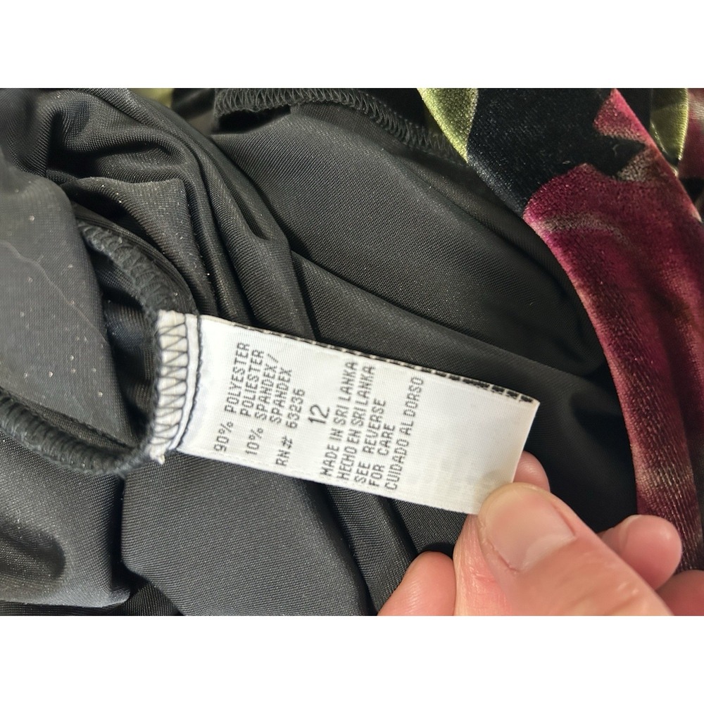 Y2K Dressbarn size 12 Velvet Floral Witchy Grunge Whimsigoth Fairy Maxi Dress - Picture 7 of 7